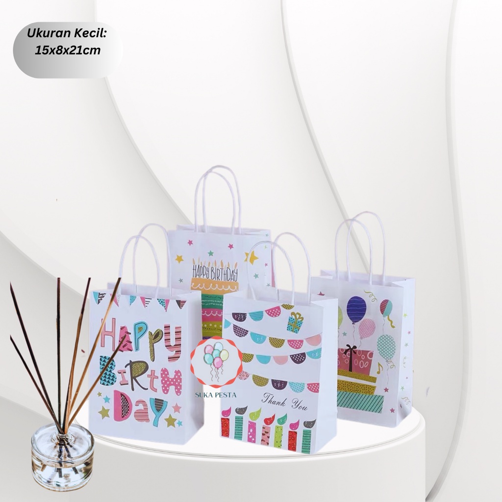

Paper Bag Motif HBD / Gift Bag / Tas Kado Ulang Tahun