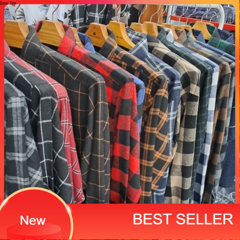 kemeja flanel premium unisex xxl/distro biru pink oren