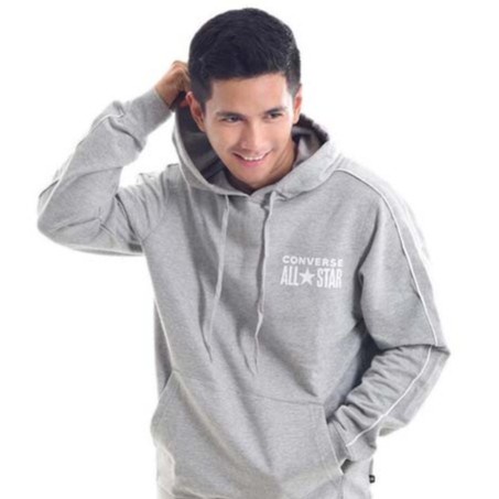 Jaket Pria Converse All Star FZ Hoodie Grey White Original MJ1119035