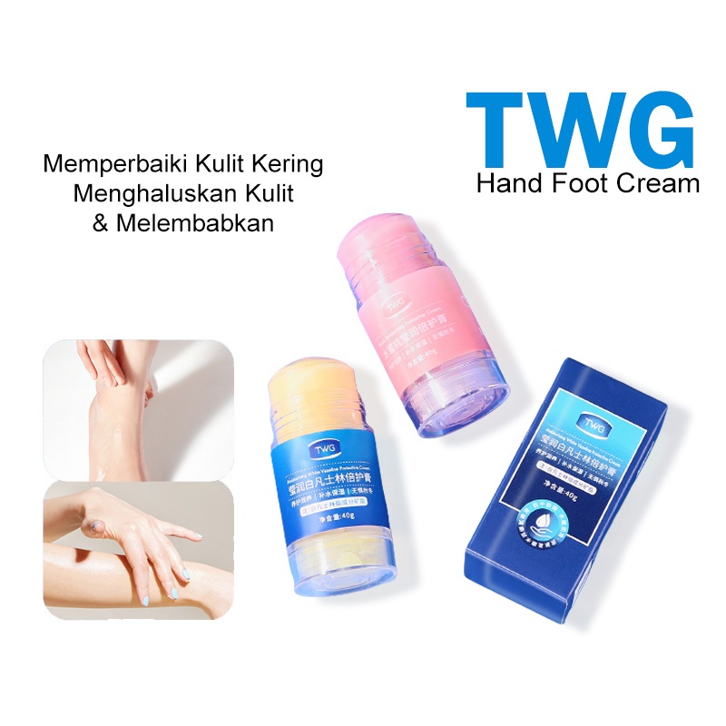 TWG Vaseline Peach Moisturizing Cream Double Care 40g  Krim Untuk Pelembab Tangan Kaki Pecah Dan Ker