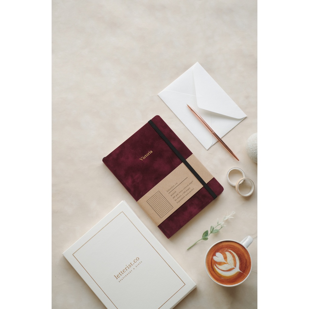 

Mason Suede Wine Notebook / Diary / Journal / Custom Agenda / Buku Tulis / Notepad Letterist