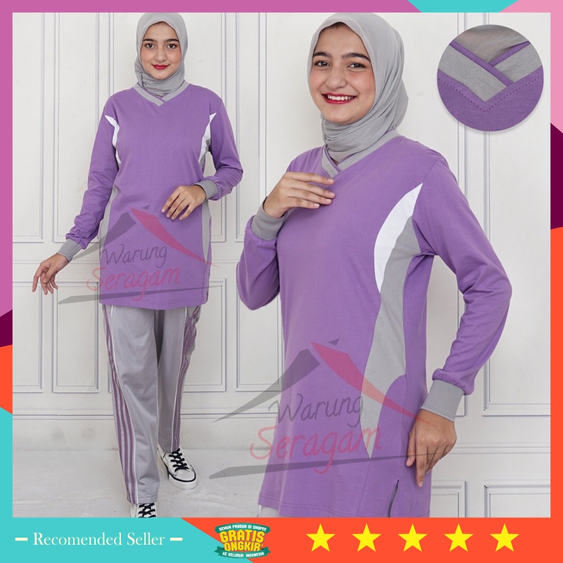 ⭐⭐⭐⭐⭐ Set Wanita Hijab Kekinian SPort Olahraga Murah Modern / Baju Senam Wanita 1 Set Training Serag