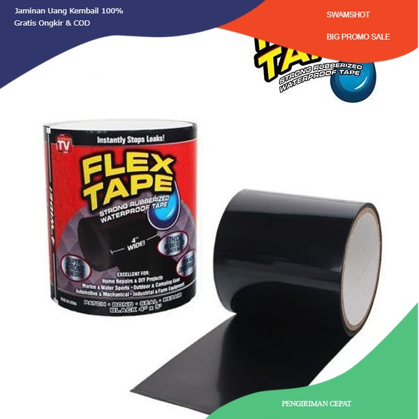 

Lakban ajaib Waterproof Perekat Serbaguna FLEX TAPE 4 x 1,5 m isolasi