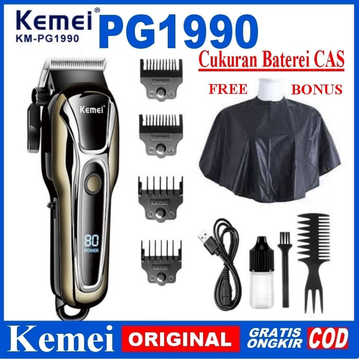 KM1990 PG1990 KEMEI 1990 Alat Cukur Rambut Mesin Cukuran Elektrik CAS KM-1990 PG1990 1990PG LCD DIGI