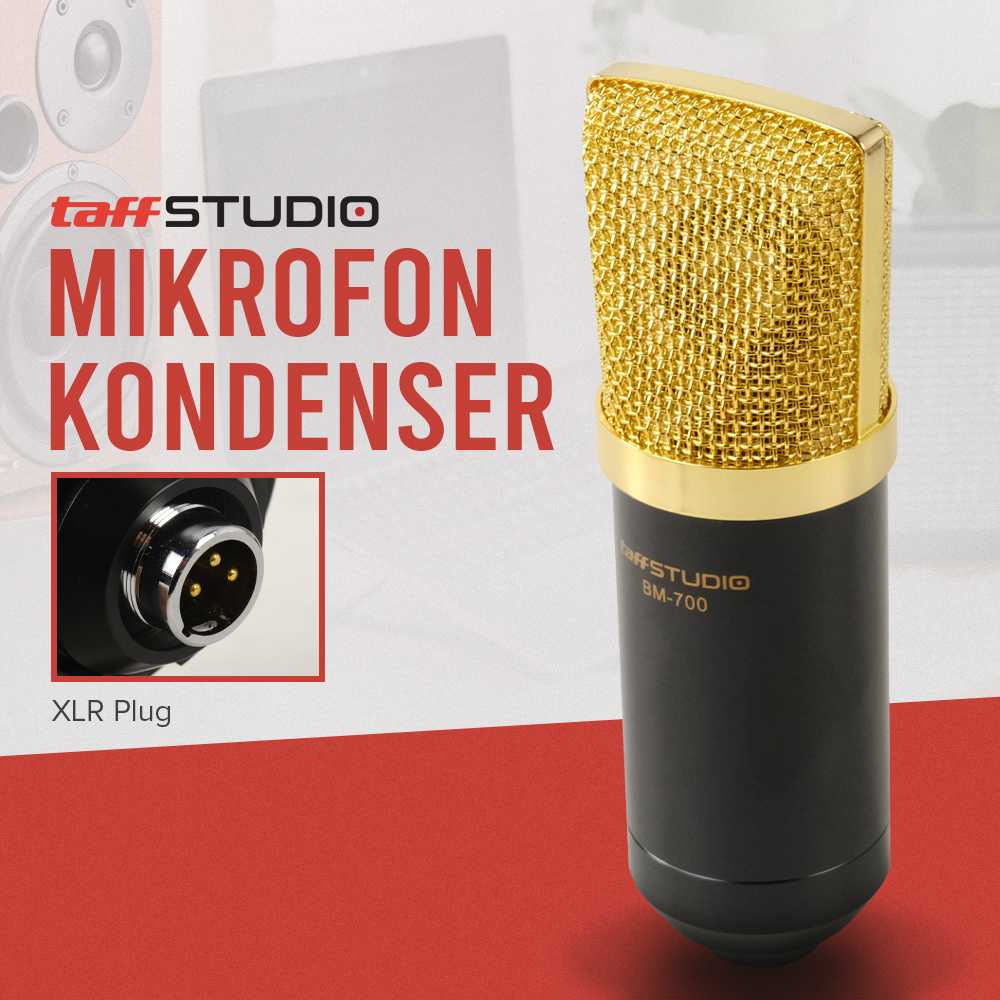 COD Set Microphone Mic Condenser Kabel Untuk Studio Recording Content Creator Youtuber Gaming Karaok