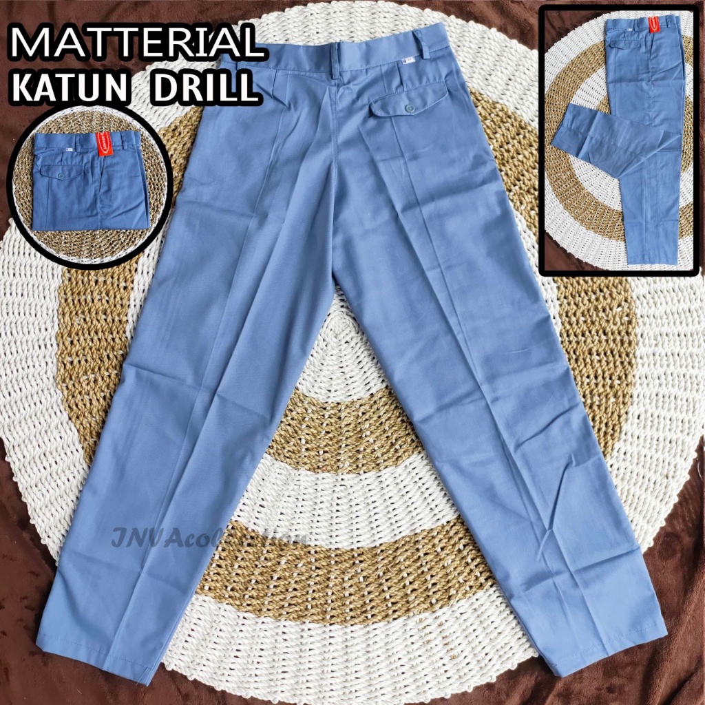 SERAGAM SEKOLAH SMA Celana Abu Abu Panjang seragam sekolah SMA/SMU kain katun drill & High Twis