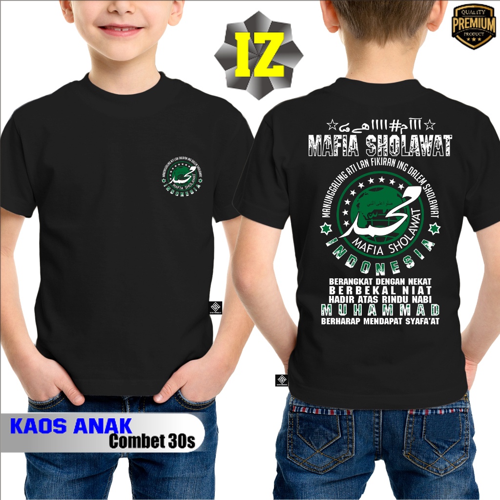 Santrinesia Kaos baju Anak Mafia Sholawat Mafis Nusantara Abah Ali Gondrong Pecinta Sholawat T-shirt
