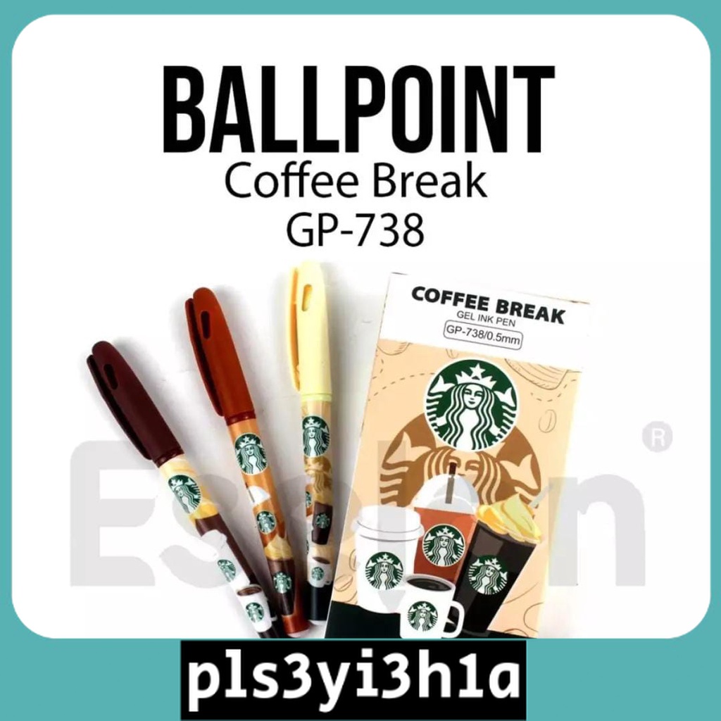 

BOLPEN GEL MOTIF STARBUCKS 0.5MM GP-738/BOLPOINT COFFE BREAK MURAH/HARGA PER 1PACK ISI 12PCS