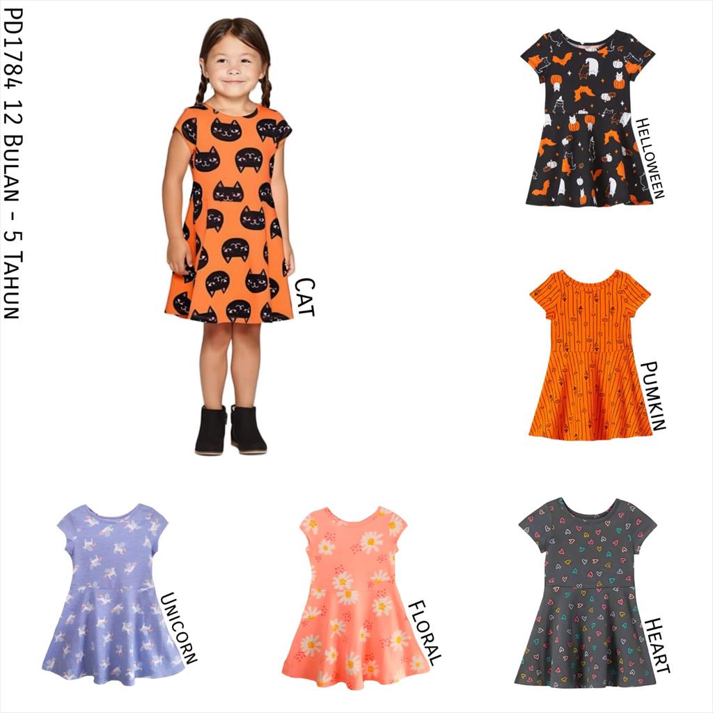 PD1784 Cnj Dress Baby Anak Perempuan Pumkin Helloween