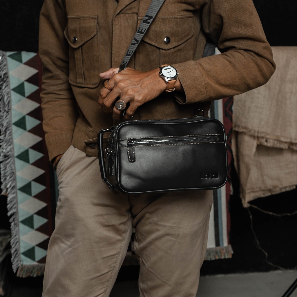 [DISKON] Tas Selempang Kulit | Handbag Pria | Waistbag Original | Slingbag Branded | Kulit Asli Prem