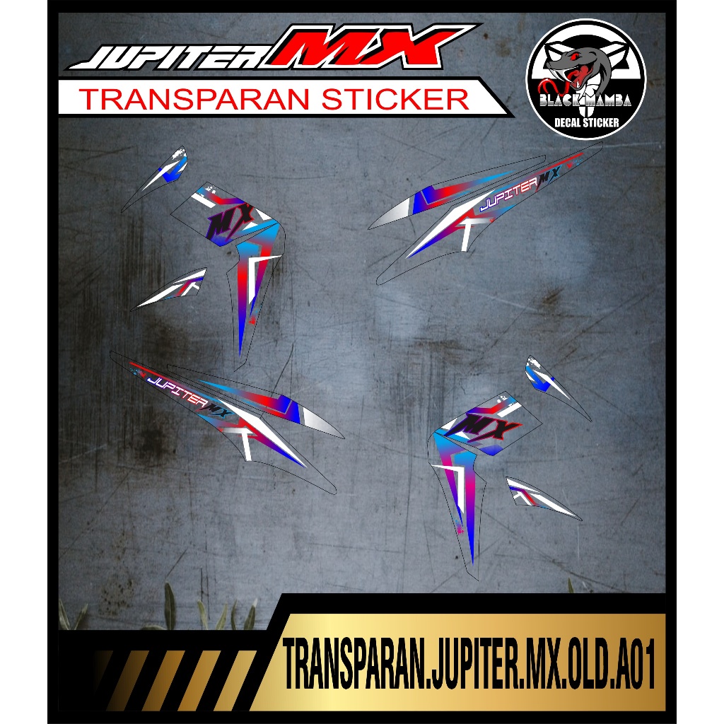 Striping  TRANSPARAN JUPITER MX OLD STICKER TRANSPARAN YAMAHA JUPITER MX OLD code A01