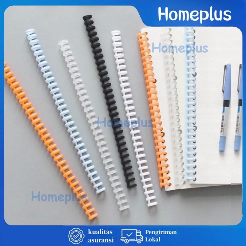

HomePlus Ring Binder Plastik Spiral 30 Lubang Untuk Loose-leaf Paper Cincin Plastik Macaron DIY Spiral Binder Strip Klip Gesper Lepas Dapat Dipotong