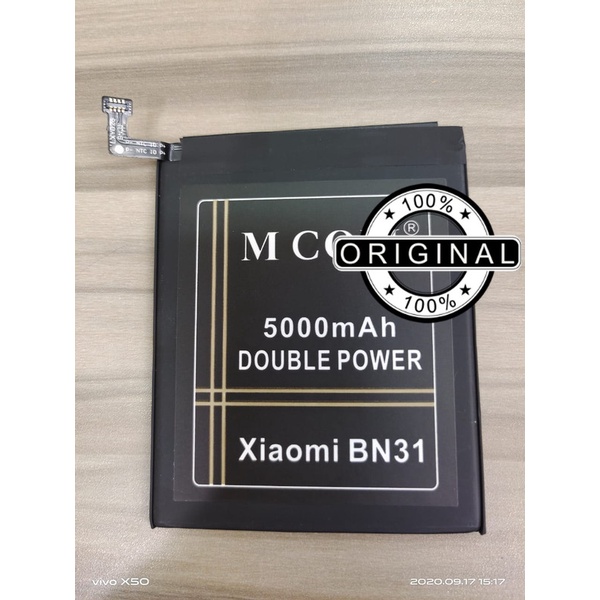 Battery Batre Baterai Mcom XIAOMI MI 5X MI5X MI A1 MIA1 REDMI NOTE 5 S2 BN-31 BN31 BN 31 Kapasitas 5