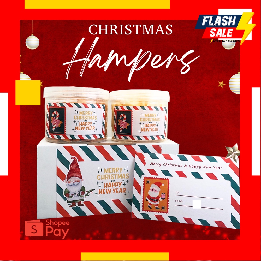 

12.12 SALE |[DELISH SNACKS] Christmas Hampers isi 2 toples (M) / Bingkisan Parsel Parcel / Gift Box Makanan Spesial Natal / New Year Gift Tahun Baru 2024