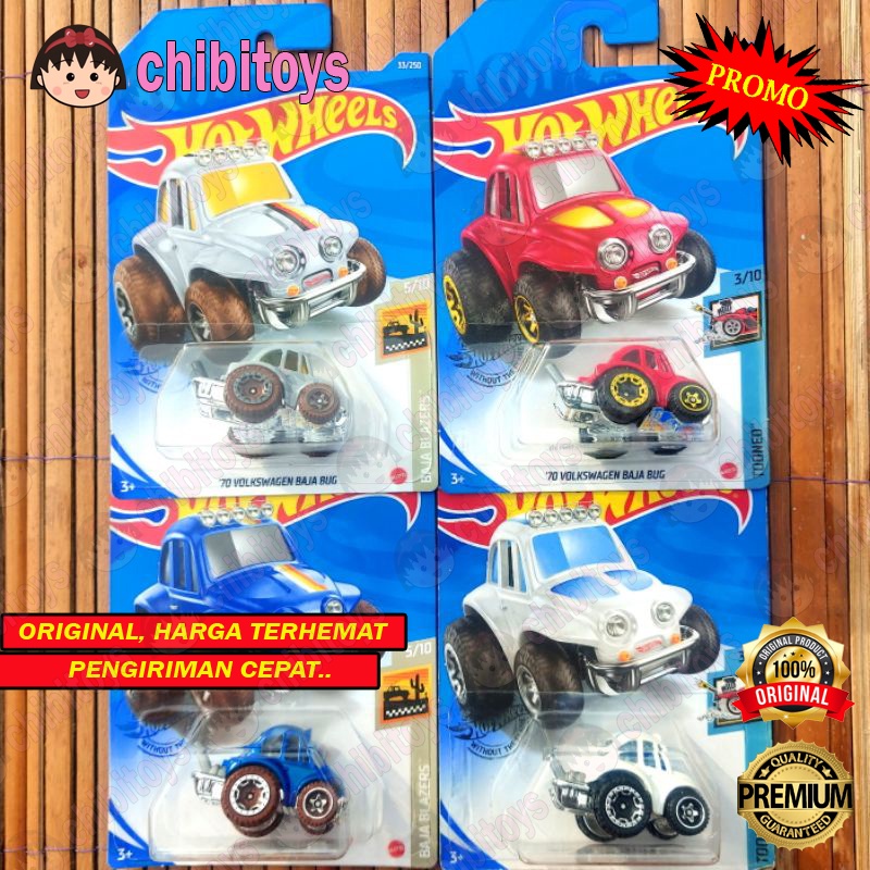 HOTWHEELS 70 VW VOLKSWAGEN BAJA BUG BEETLE 2020 PUTIH ABU 2021 BIRU MERAH - T2 PICKUP VAN ORIGINAL M