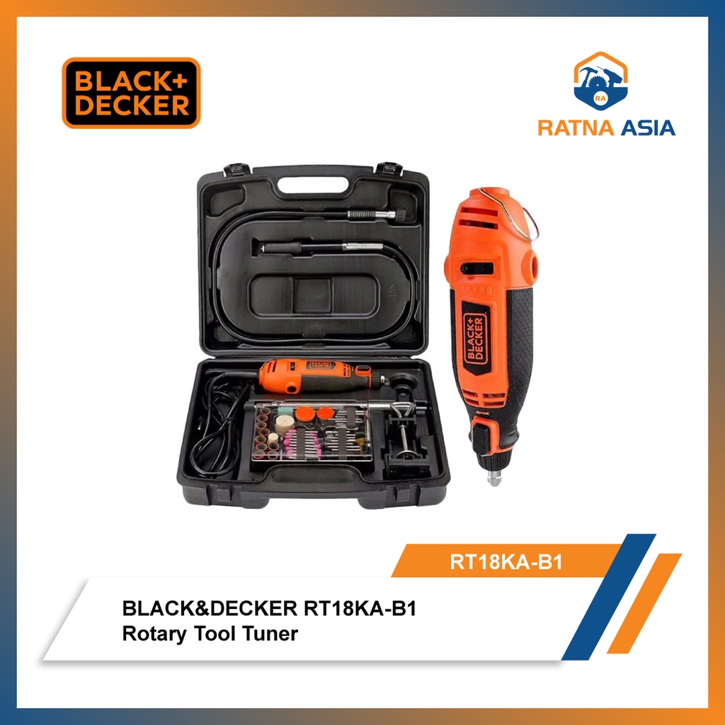 Mesin Gerinda Mini Black Decker RT18KA-B1 Rotary Tool Tuner 38000 RPM