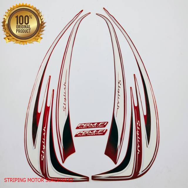 (ORI) striping honda scoopy stylish 2014 2015    merah kualitas original