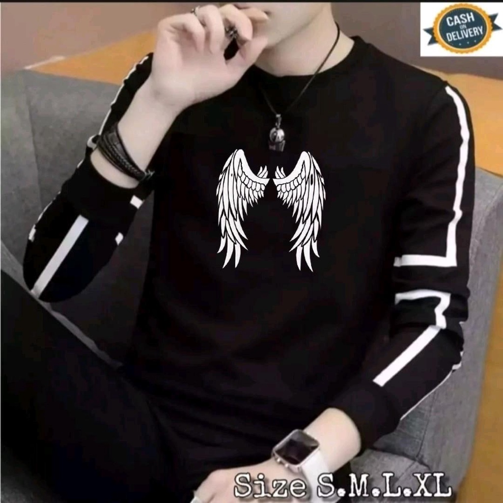 Baju Kaos Pria Terbaru Mewah Lengan Panjang / Baju Kaos Pria / Baju Kaos Model Korea / Kaos Pria Ker