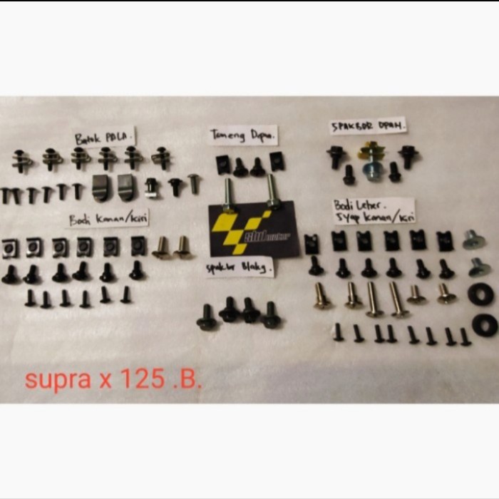 Baut Motor Lengkap Baud Baut Fullset Full Body Bodi Honda Supra X 125 Fi