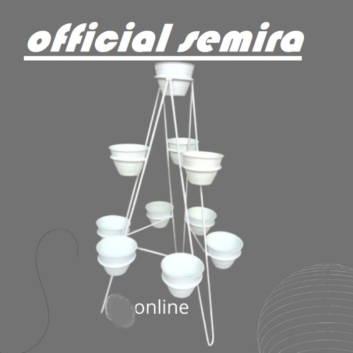 10 in 1/MENARA 10 LUBANG POT/STANDING POT/STANDING POT BESI/RAK BUNGA - 10, Gold