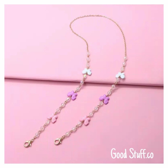

BUTTERFLY mask/tali masker/kalung rantai masker manik mask chain