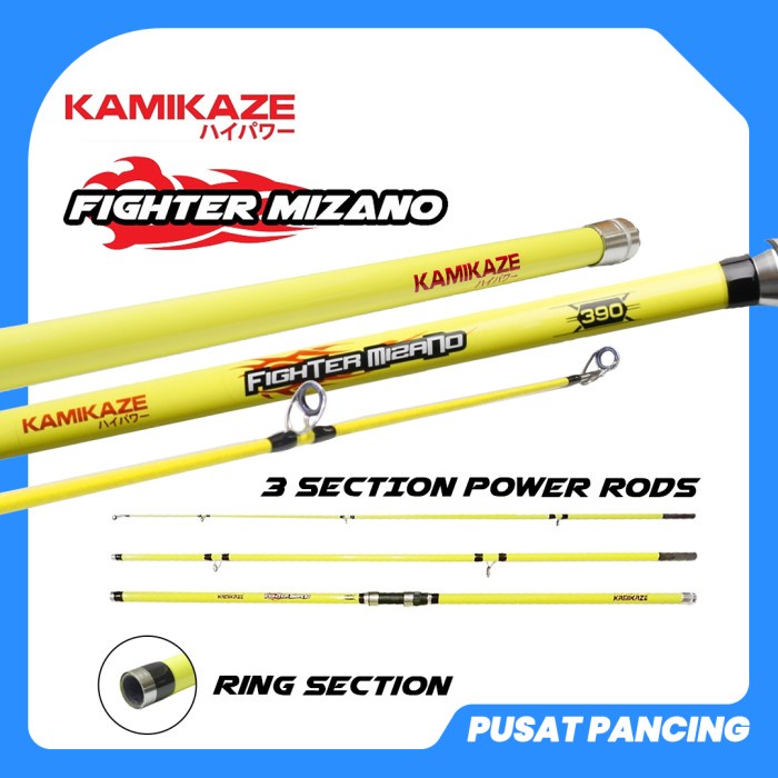 KAMIKAZE Joran surf casting FIGHTER MIZANO SURF 390CM 420CM Sambung 3 - 390