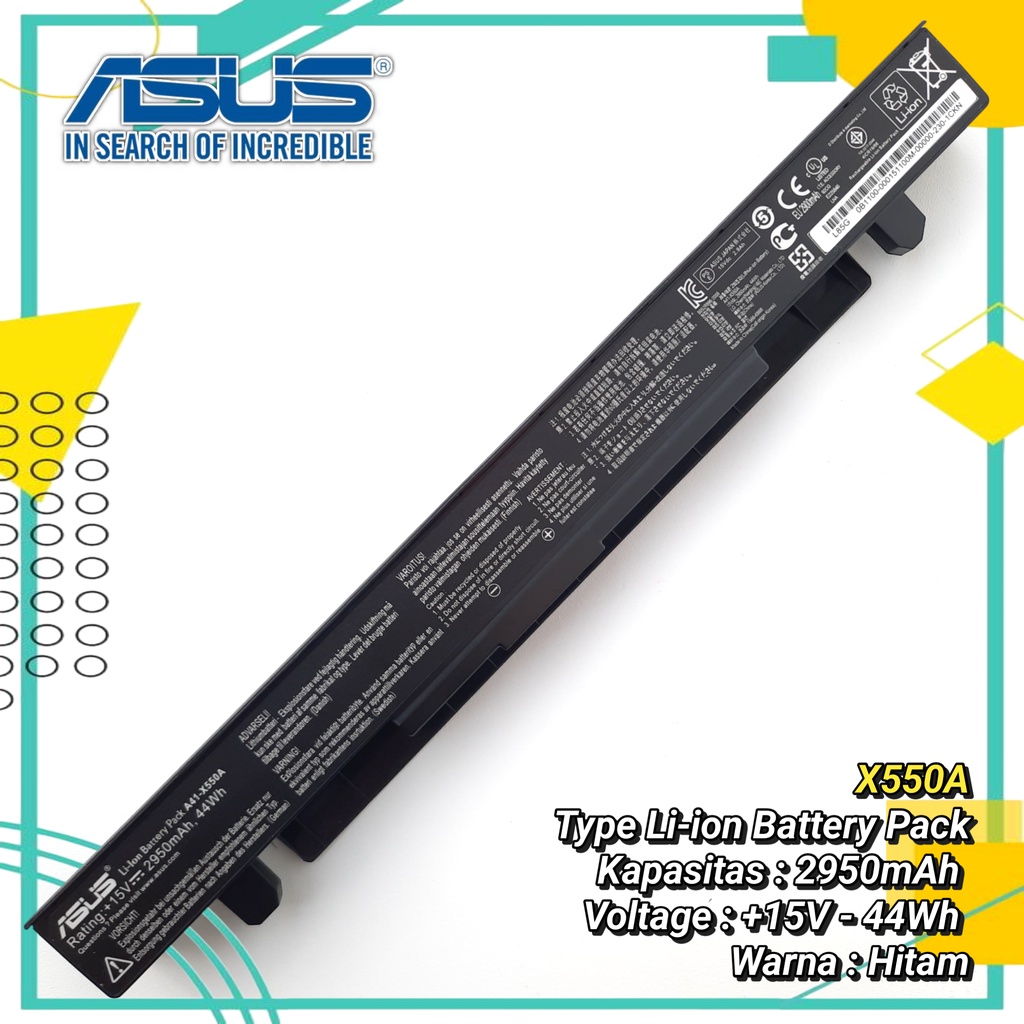 Baterai Laptop Original Asus Asus X452 X452E X452C X452CP A41-X550A