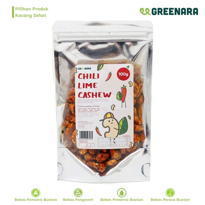 

[KUALITAS TERBAIK] Roasted Chili Lime Cashew 100gr / Kacang Mede Panggang Termuarah