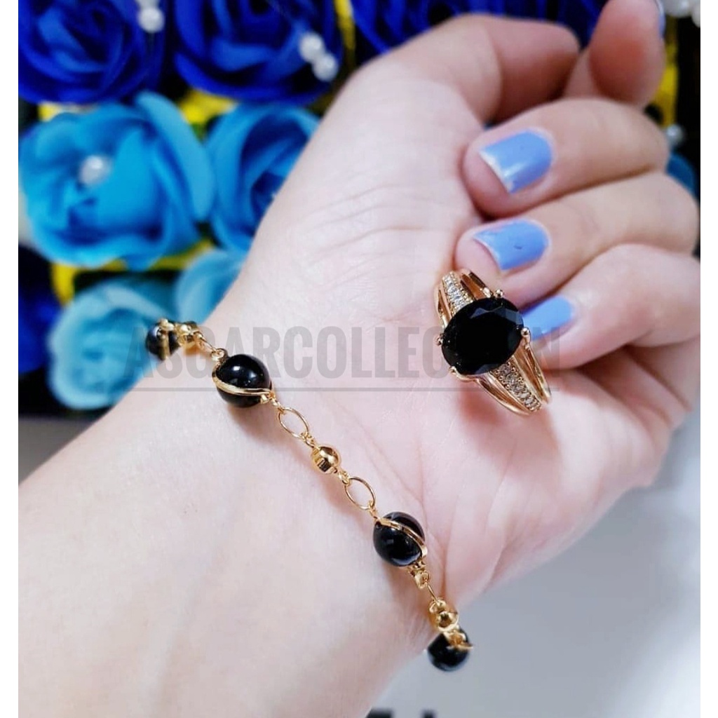 gelang wanita dewasa batu giok free cincin giok hitam