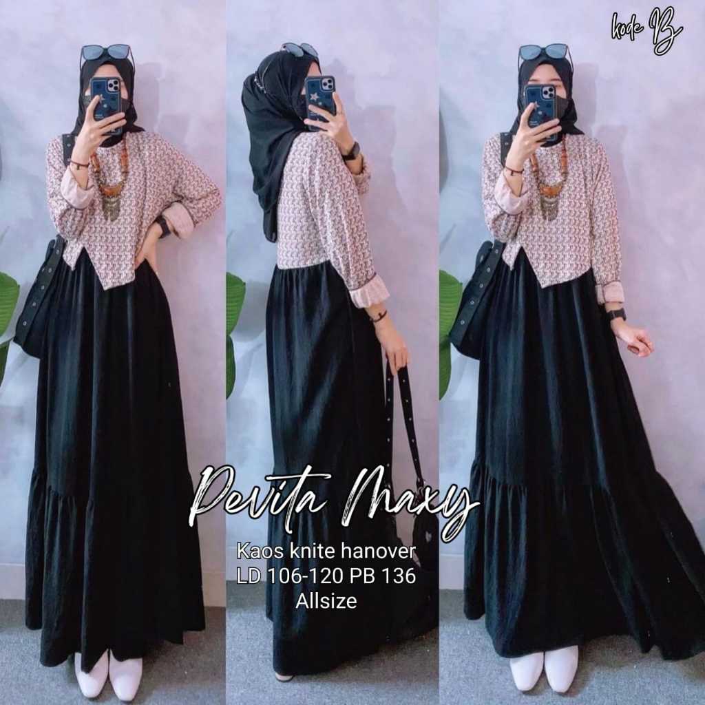 [jejehastore] pevita maxi dress knit hanover jumbo