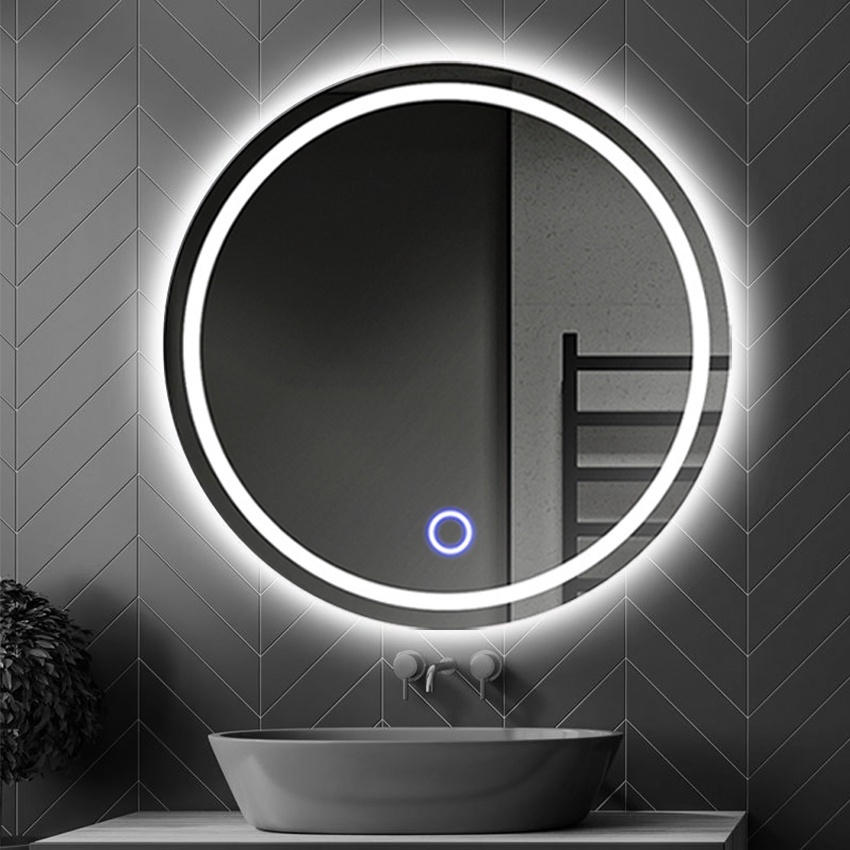 Cermin Led Touch Screen Aesthetic Dinding Kamar Mandi Kaca Cermin Wastafel Led Cermin Rias Aesthetic