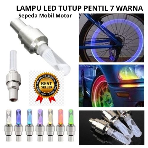 Tutup Pentil LED Menyala 7 Warna Warni Motif Rainbow 113116