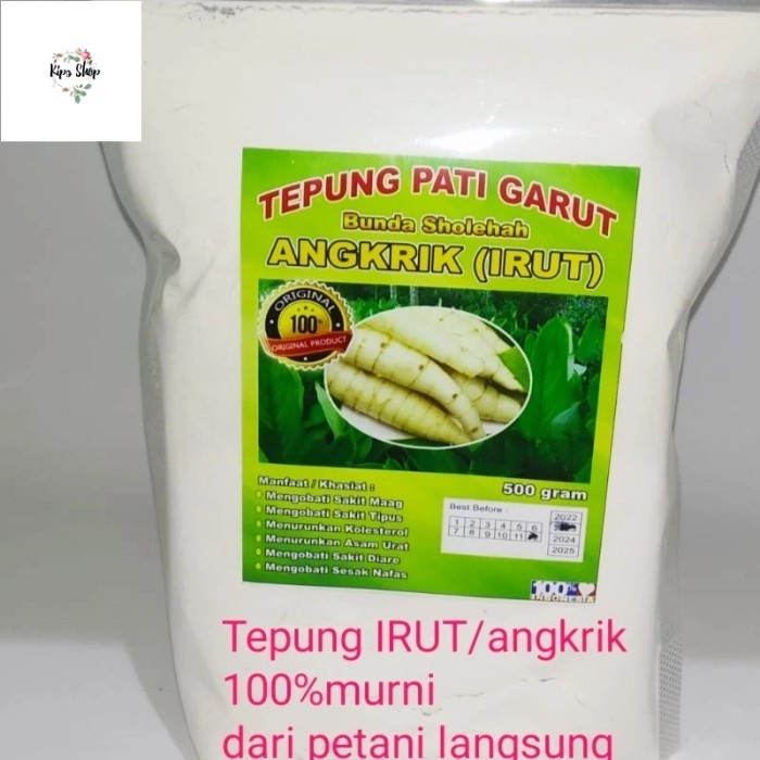 

TEPUNG PATI GARUT 0.5kg ANGKRIK PATI IRUT untuk penderita asam lambung