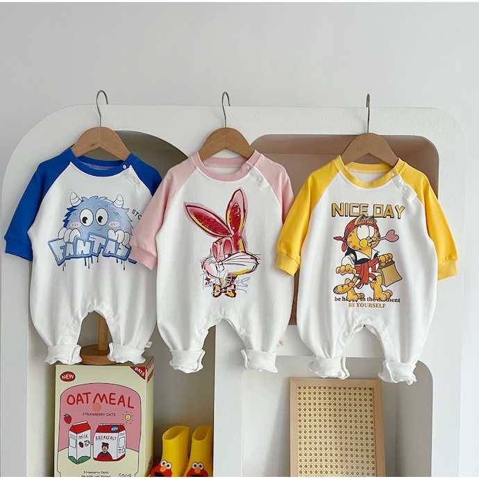 COD baju bayi import korea jumsuit bayi motif KARAKTER jumper bayi laki laki baju bayi perempuan uni