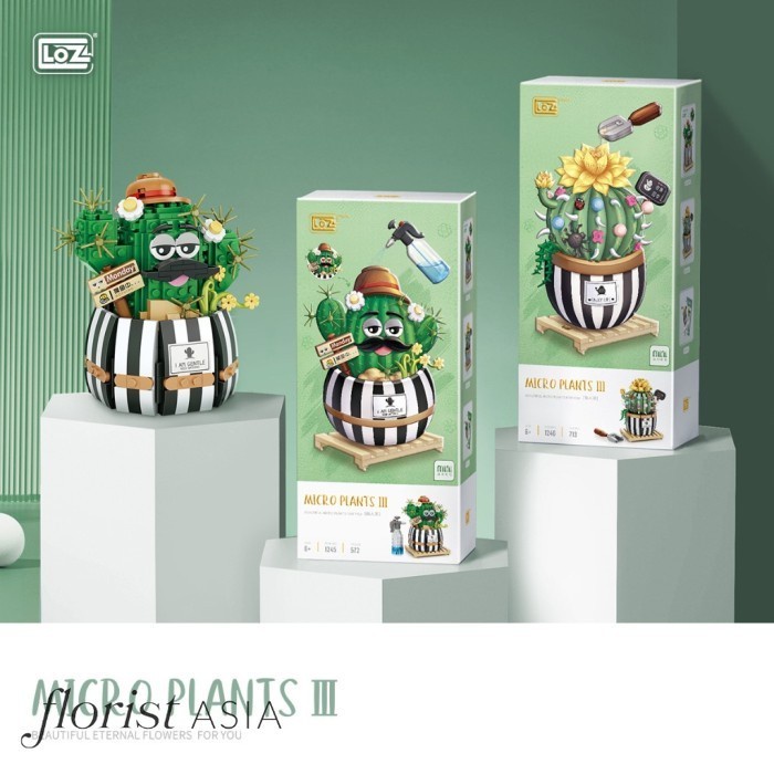 Nano Block Bricks Lego Flower LOZ MINI CACTUS Puzzle Mainan Balok Susun Mini Building Block