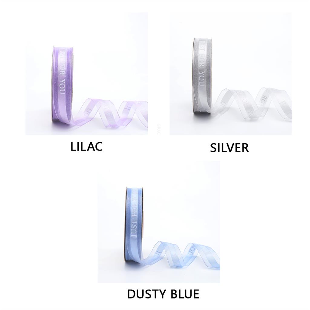 

[1 METER] SOLID - TRANSPARENT GAUZE JUST FOR YOU RIBBON / Pita Kado Hampers Bouquet Dua Warna 2.5CM