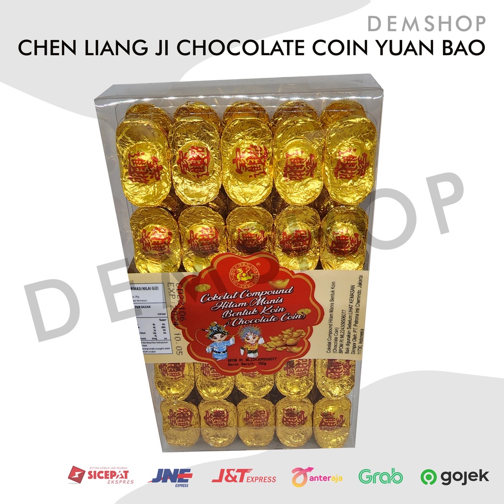 

Chen Liang Ji Chocolate Coin Yuan Bao 50pcs / Coklat Imlek Koin 150g