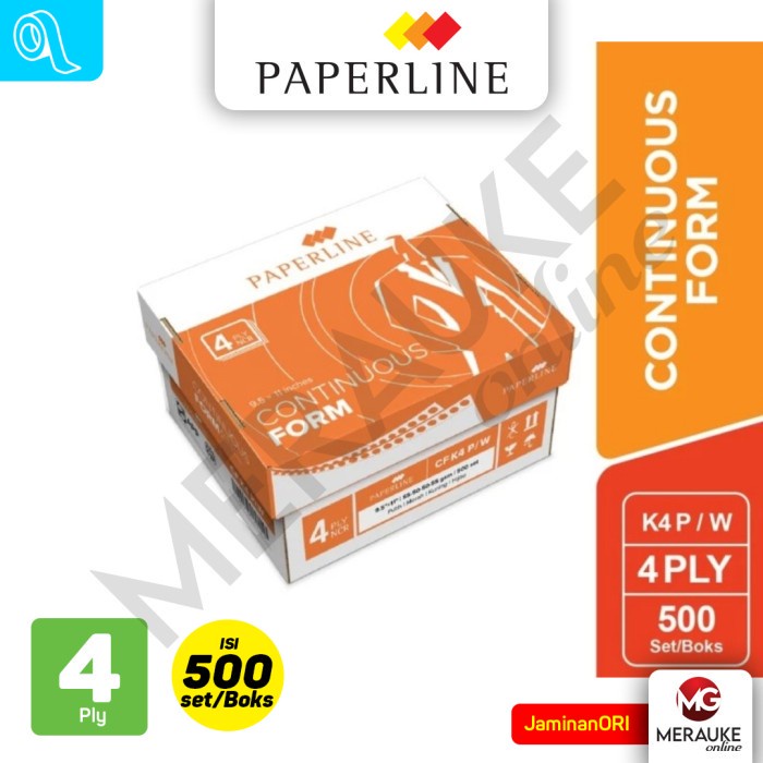 

Continuous Form Paperline 4 Ply K4 P/W (500 set per Box)