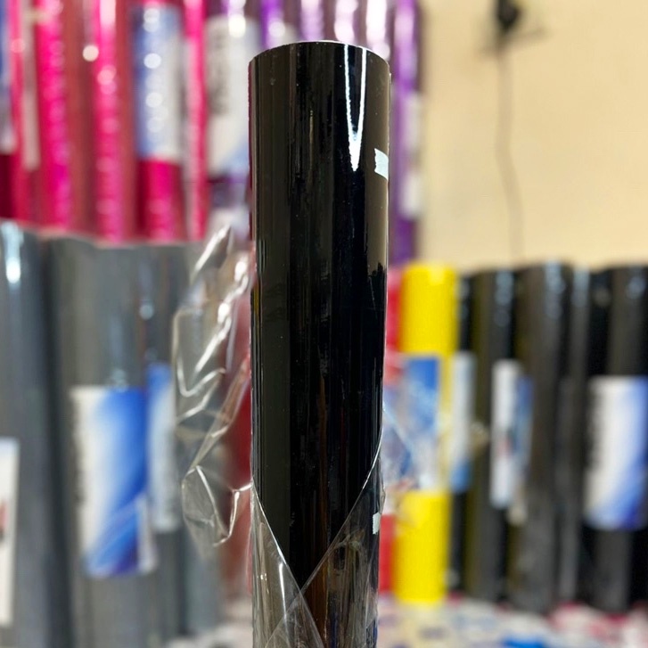 Skotlet Hitam Glossy Profix Lebar 45 Cm Panjang 1 Meter Stiker Motor Hitam Skotlet Hitam Profix