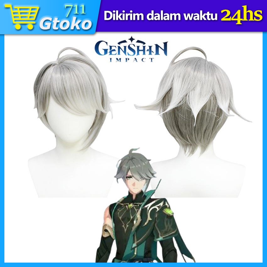 Wig Alhaitham Rambut Palsu Genshin Impact Cosplay