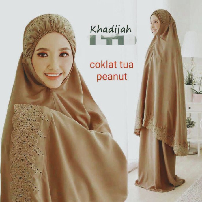 mukena dewasa khadijah peanut coklat tua