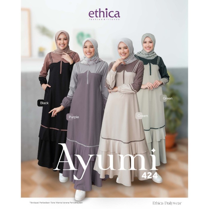 Ethica Gamis Dewasa Ayumi 424 Dress Muslim Wanita - PURPLE, M