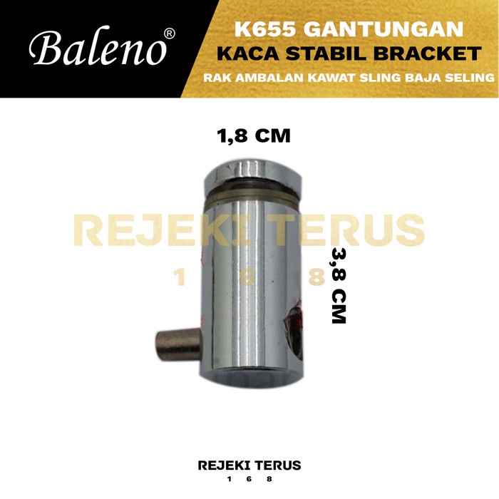 Gantungan K655 Kaca Stabil Bracket Rak Ambalan Kawat Sling Baja Seling