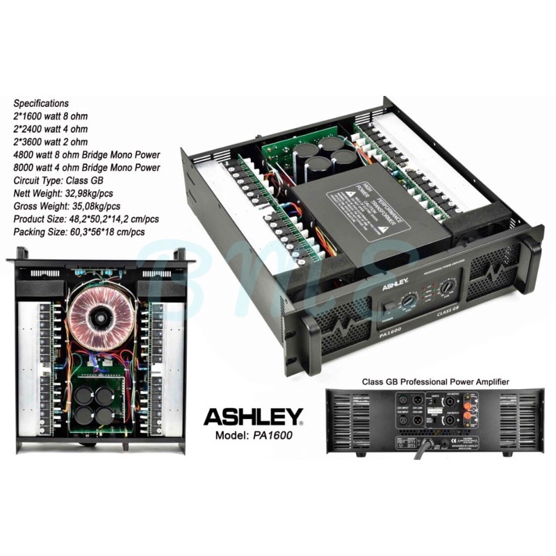 Power Amplifier ASHLEY PA1600 / PA 1600 Original Ashley