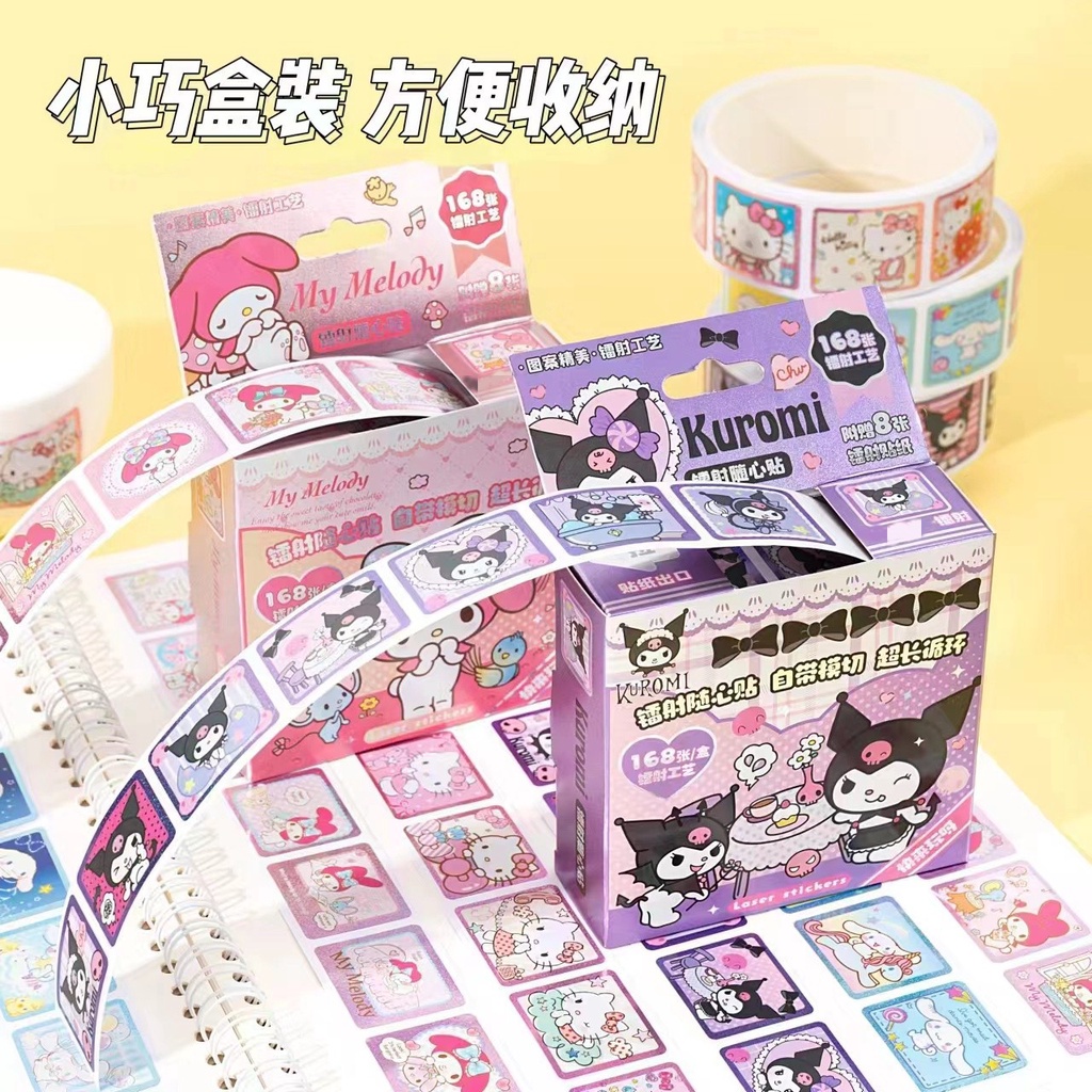 

TOKO DAY ONE 2 IN 1 STICKER ROLL 168PCS DAN STIKER 8PCS SANRIO / STICKER ROLL NEW EDITION CINNAMOROL MELODY KUROMI