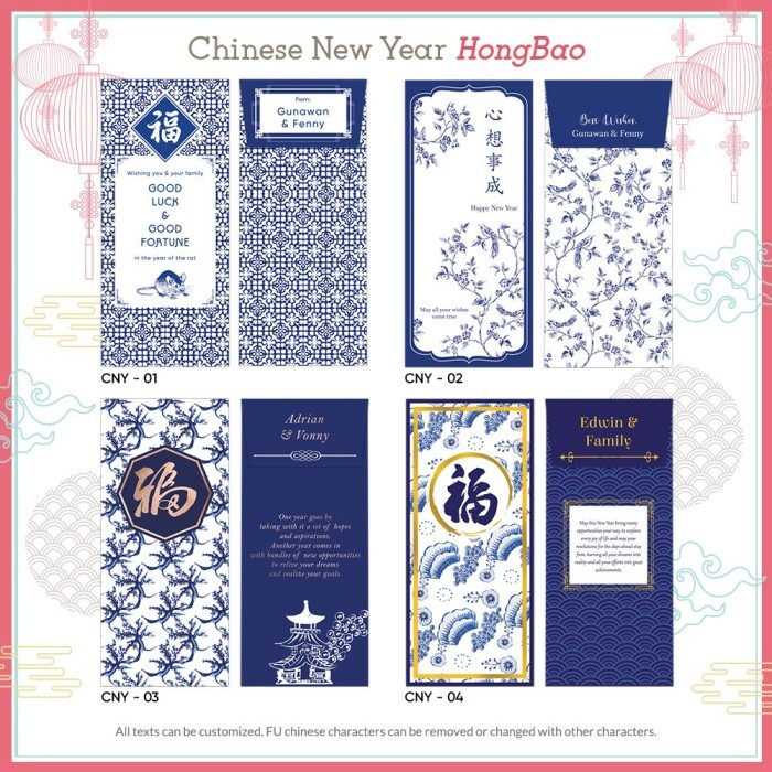 

CNY Angpau Costum Nama Angpao Imlek Sincia Chinese New Year Amplop - CNY S01