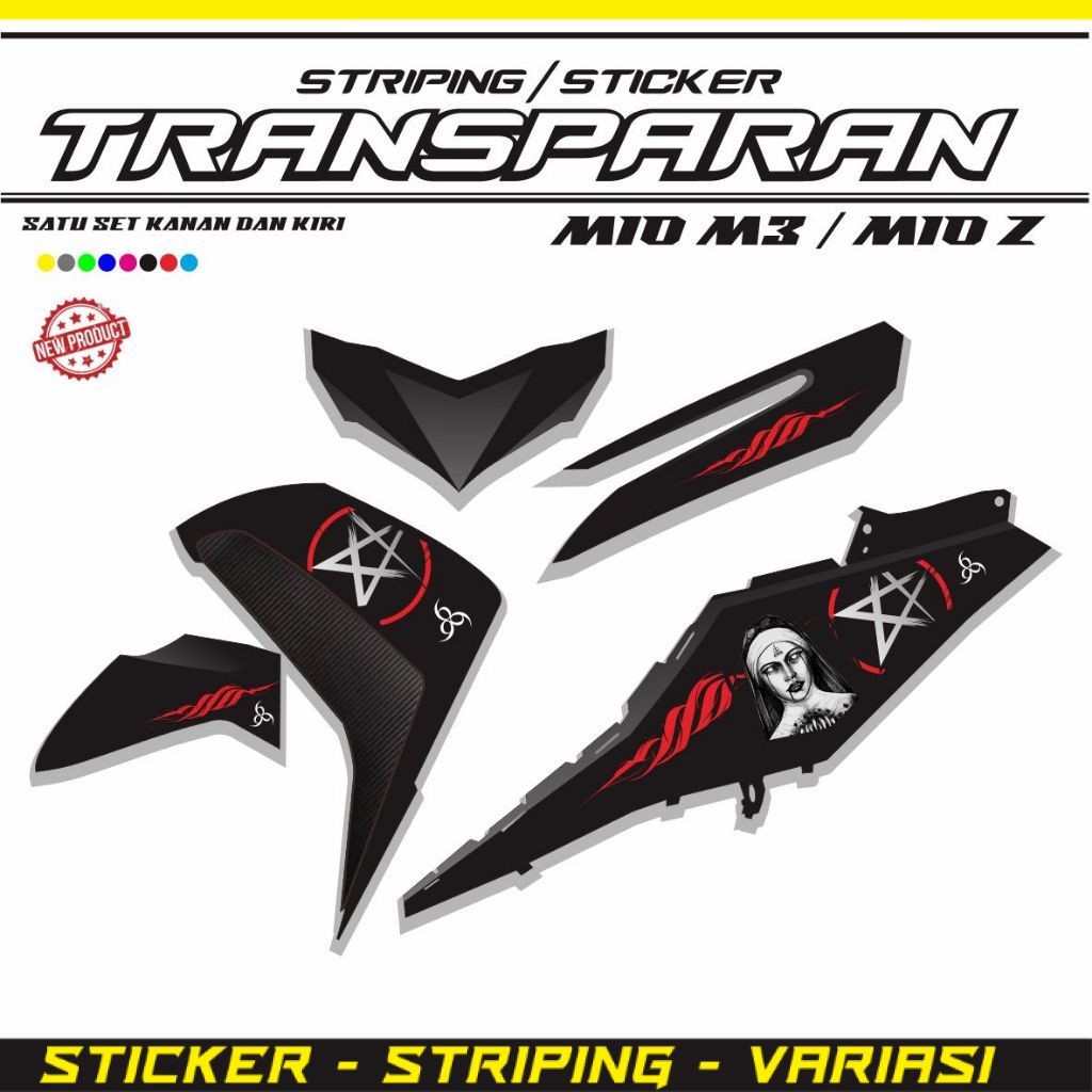 TRANSPARAN STIKER MIO M3 125/ STRIPING KEREN MOTOR MIO Z STIKER MOTIF KEREN