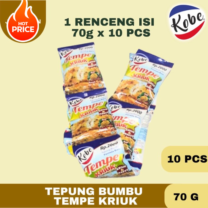 

Kobe Tepung Bumbu Tempe Kriuk Tepung Tempe Krispy 70g r RENCENG Termurah