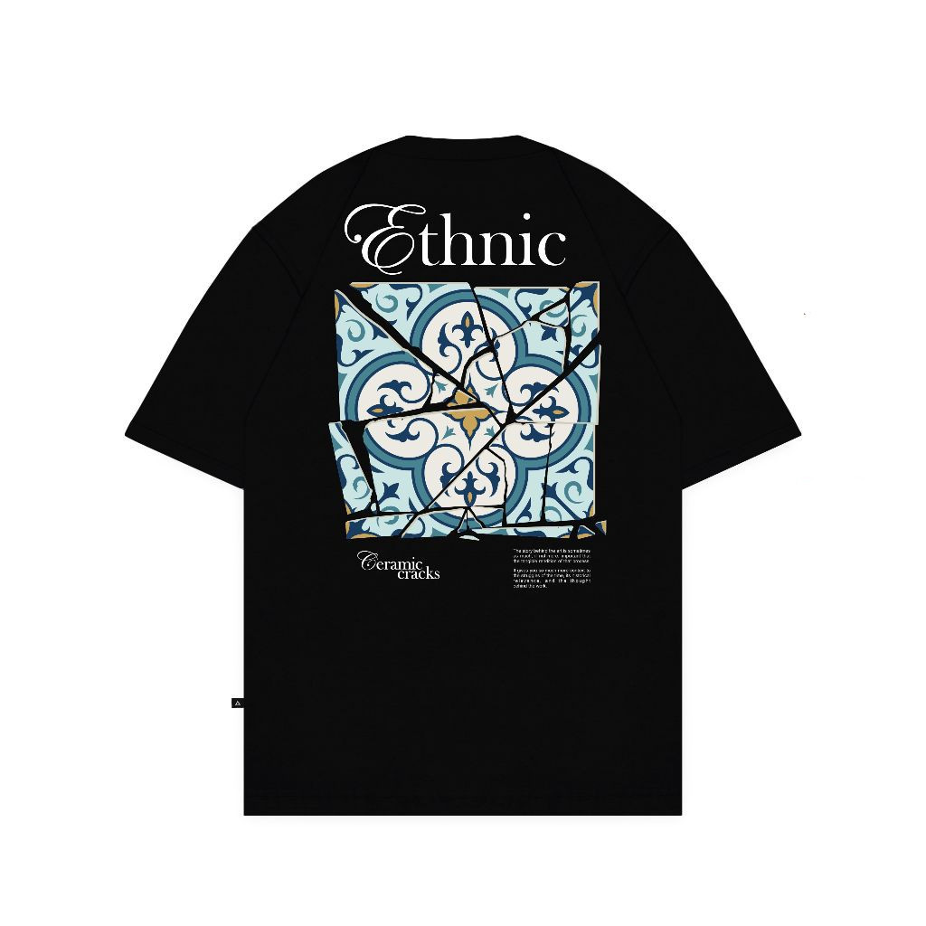 T Shirt Boxy Ethnic Hitam - Kaos T Shirt FADAA kaos | hitam |pria dan wanita unisex | oversized  |Ad