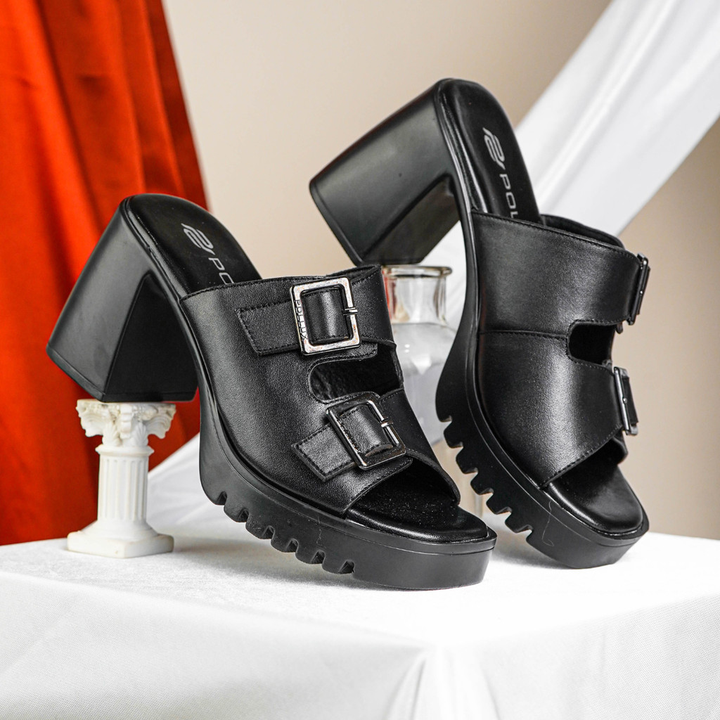 Pollux Bold WPOAY 16 - Sandal Heels Wanita 9cm  | Heels Wanita Kekinian | Heels Chunky